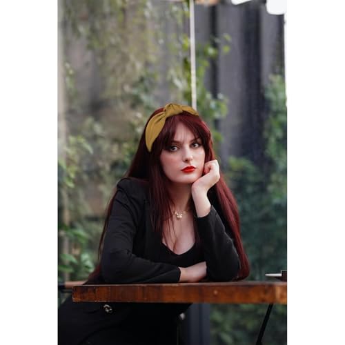 Ondder Coffee Wide Knotted Headband for Women Non Slip Hair Accessory