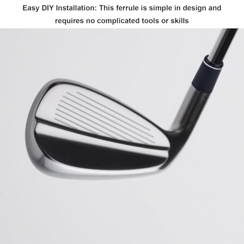 10pcs 370 Golf Tapered Ferrules, Black Golf Club Shaft Ferrules with Single Silver Ring Golfing Shaft Accessories for All Iron Shafts