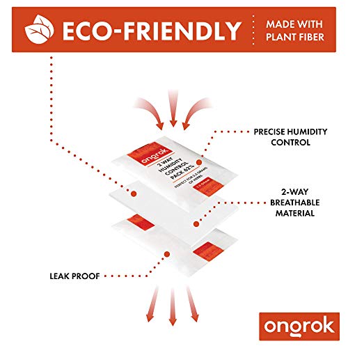 ONGROK 2-Way Humidity Control Packets, 62% RH, 1.5g for 1/8 oz (24 Pack)