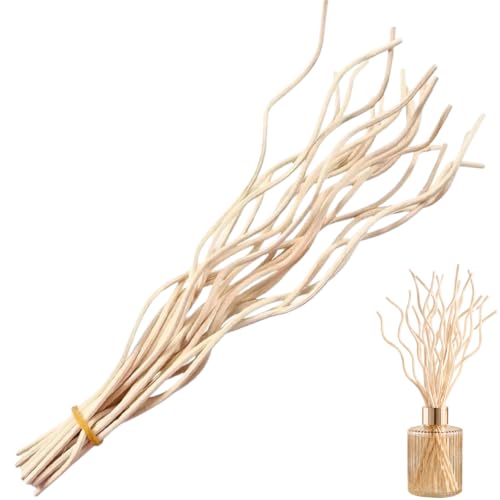Veloshine Wavy Rattan Reed Diffuser Sticks - Natural Brown, 10 Pack