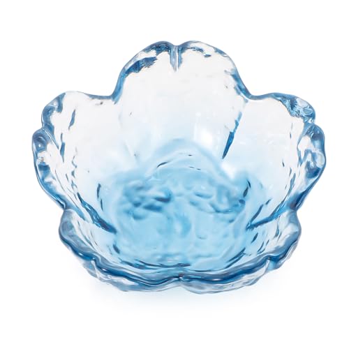 Qianyu Blue Flower Glass Ring Dish – Aesthetic Trinket Tray & Key Bowl