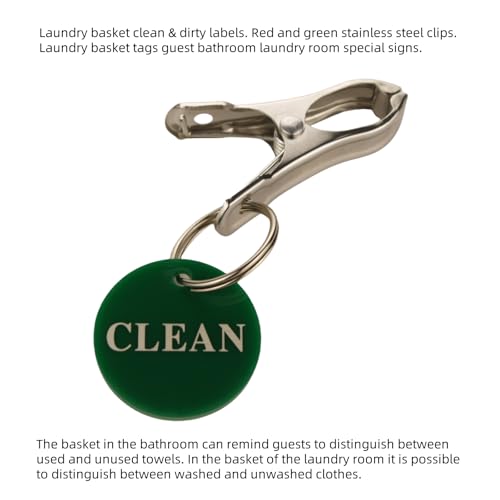Clean & Dirty Laundry Basket Clip Signs - Green & Red 2-Piece Set