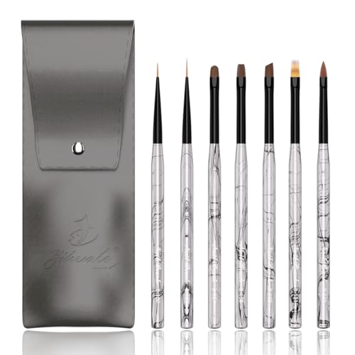 Yihuale 7-Piece Nail Art Brush Set for Gel Polish Painting and Manicure