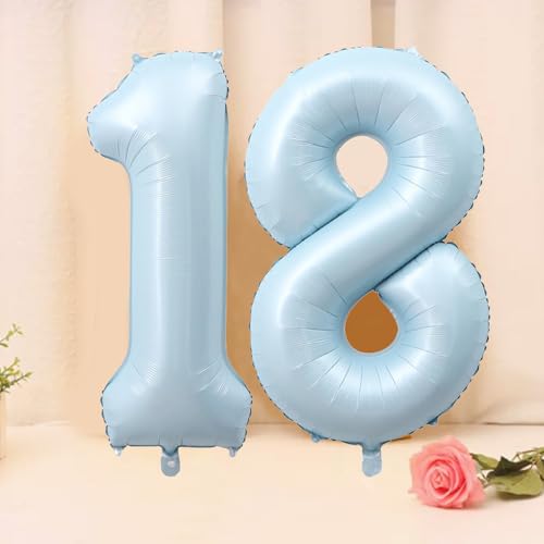 40-Inch Baby Blue Number 15 Foil Balloon for Celebrations