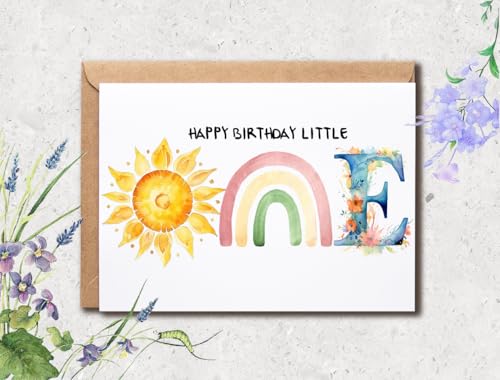 Happy 1st Birthday Card for Boys & Girls - Premium Quality