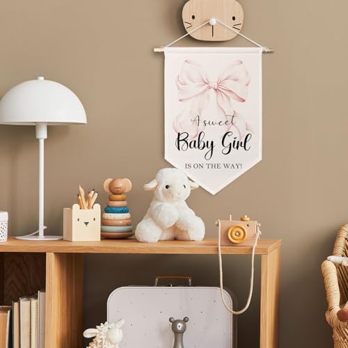 ChissNook Baby Shower Canvas Banner - Sweet Baby Girl Party Decor