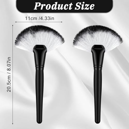 Ymapinc 2-Piece Fluffy Fan Makeup Brush Set for Highlighter & Powder