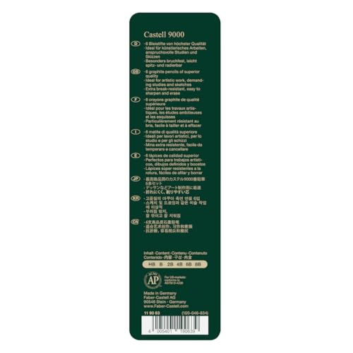 Faber-Castell Castell 9000 Art Set - 6 Premium Graphite Pencils