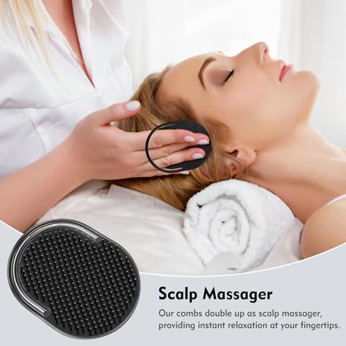 TEESSUE 6 Pcs Palm Combs for Men - Pocket Hair Brush & Shower Scalp Massager