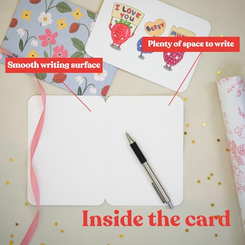 I Love You Berry Much Card with Envelope - Funny Anniversary & Birthday Card
