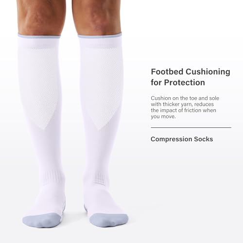3 Pairs Compression Socks for Women and Men - 15-20mmHg Best Support for Athletic Running Cycling