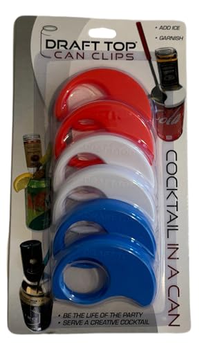 Draft Top Can Clips for Mini Bottles - Red, White & Blue (6 Pack)