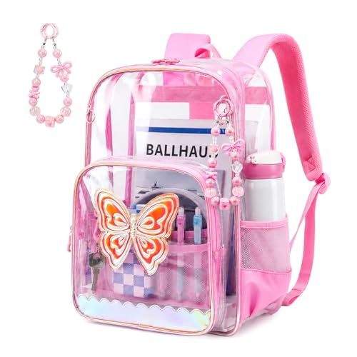 MUSEVOS Heavy Duty Clear Backpack for School Girls