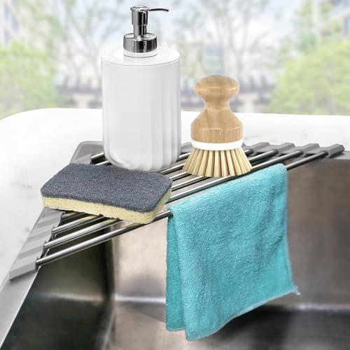 Triangle Sink Caddy - Stainless Steel Dish Drying Rack for Corner