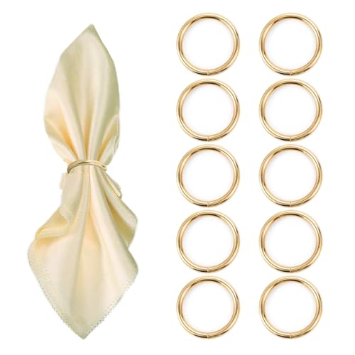 10 Pcs Gold Stainless Steel Napkin Rings - Elegant Table Decor