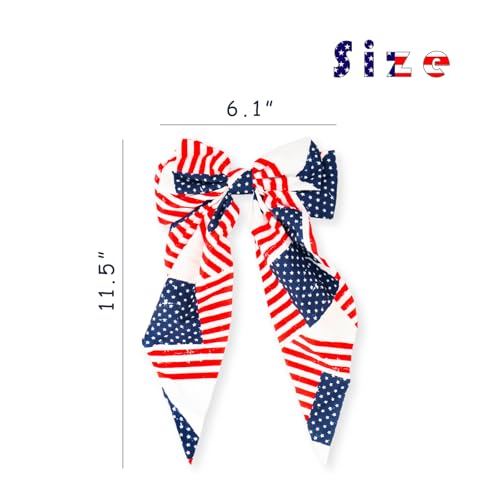American Flag Hair Bow Claw Clips 2-Pack Patriotic Hair Accessories