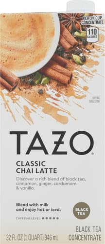 TAZO Classic Chai Latte Concentrate, Black Tea Spiced Blend, 32 oz