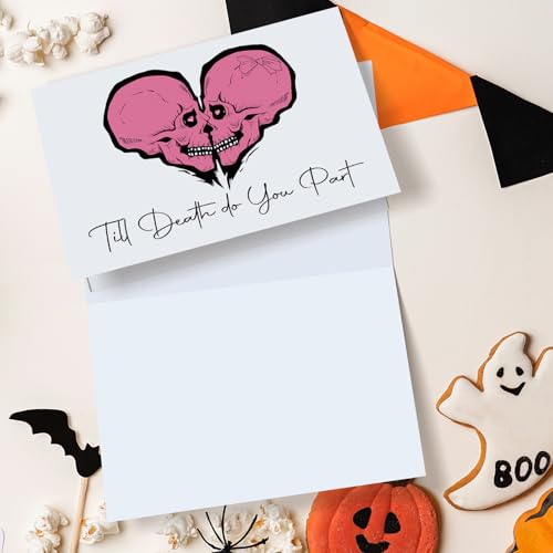 Funny Skeleton Wedding Card for Newlyweds | Gothic Engagement Card