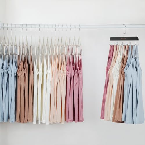 20-Pack Black Bra & Tank Top Hangers for Closet Space Saving - Foldable