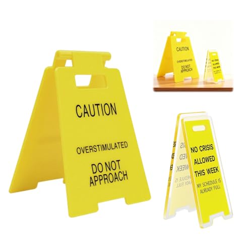 Funny Overstimulated Desk Signs - 2 Pcs Acrylic Office Decor