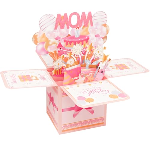 Happy Birthday Mom Pop-Up Card – Cute 3D Greeting Card
