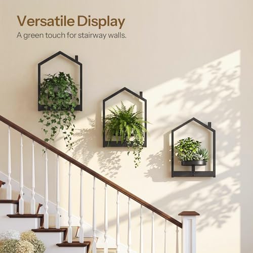 HOOBRO 3-Pack Metal Floating Shelves for Indoor Plants
