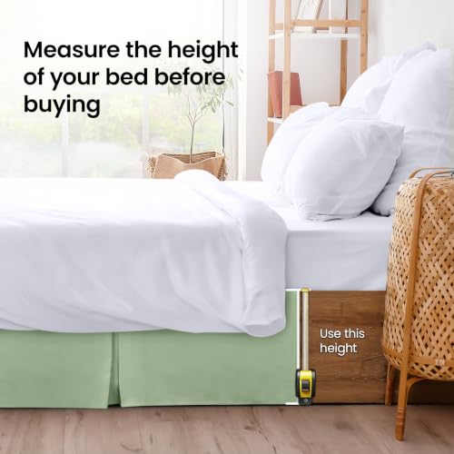 Utopia Bedding King Bed Skirt - 16 Inch Drop, Sage Microfiber