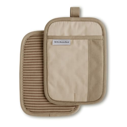 KitchenAid Beacon 2-Piece Pot Holder Set, Milkshake Tan/Beige, 7"x10"