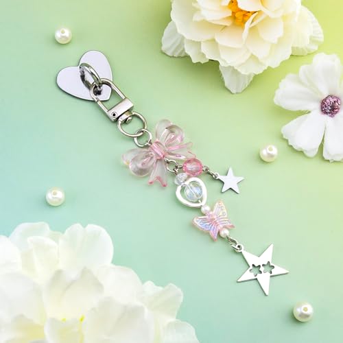 Cute Kindle Charms with Hook - Y2K Butterfly Keychain for Readers