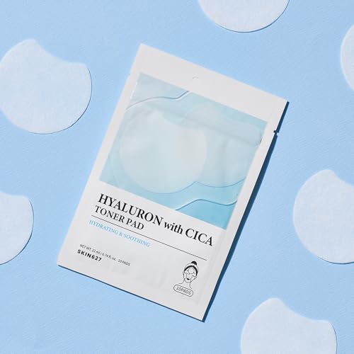 SKIN627 Hyaluron with Cica Toner Pads - 30 Pre-Soaked Korean Facial Sheets for Deep Hydration and Soothing Care