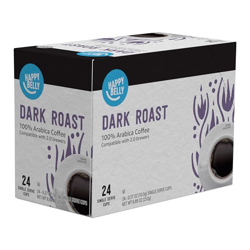 Happy Belly Dark Roast Coffee Pods for Keurig K-Cup Brewers, 48 Count