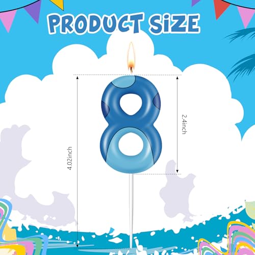 Blue Alien Monster Birthday Cake Candle Topper - 2.36"