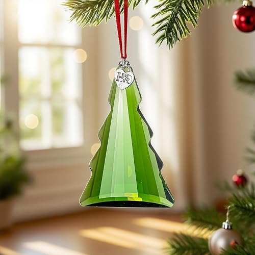 2026 Green Crystal Christmas Tree Ornament Suncatcher - Holiday Decor
