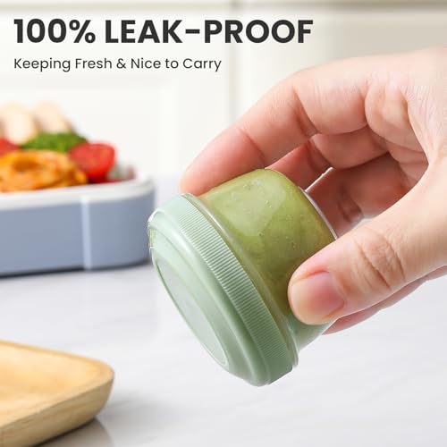 VITEVER 8 Pack 2oz Reusable Salad Dressing Containers with Lids