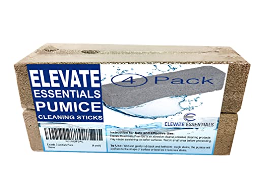 Natural Pumice Stone Scouring Stick - 4 Pack for Stain Removal
