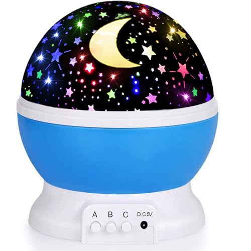 JKGIFTS Star Projector Night Light for Kids - Blue Galaxy Bedroom Lamp