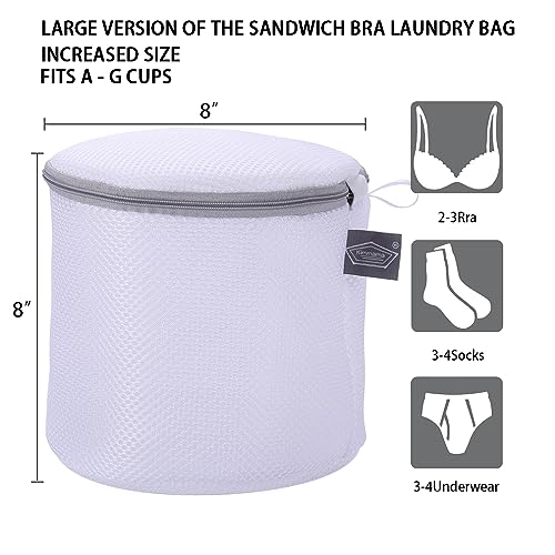 Bra Washing Bag Set - 2Pcs, 8" Lingerie Laundry Bags for Delicates