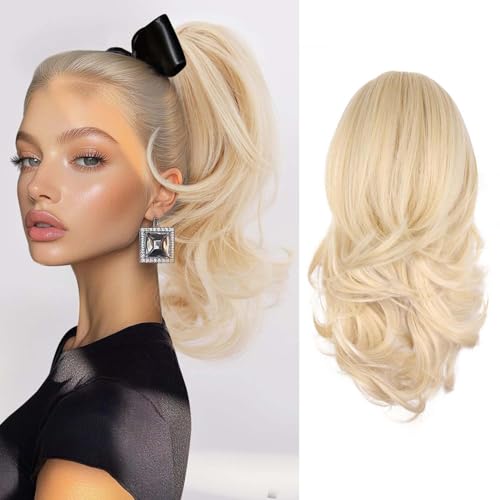 MODERN QUEEN 14-Inch Wavy Curly Jaw Clip Ponytail Extension