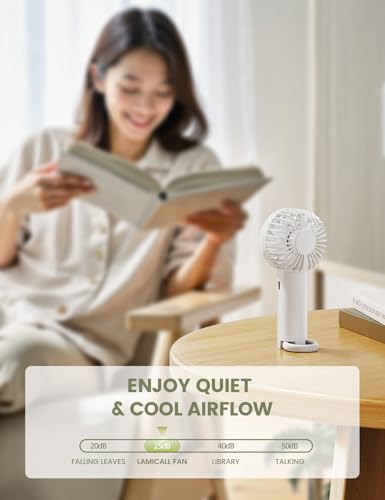 Lamicall Mini Portable Fan - 3 Speed Handheld USB Rechargeable Fan for Travel & Office