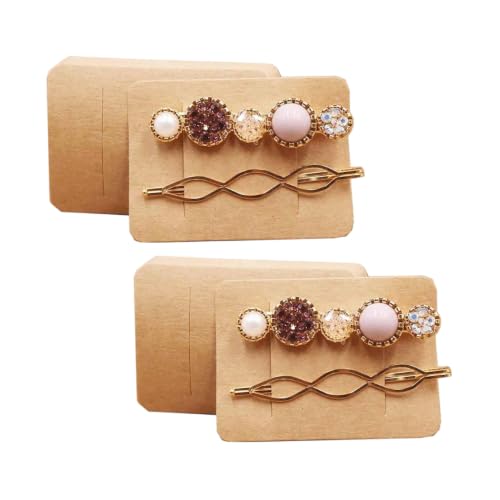 50 Pcs Hair Clip Display Cards Kraft Paper for Bows and Barrettes