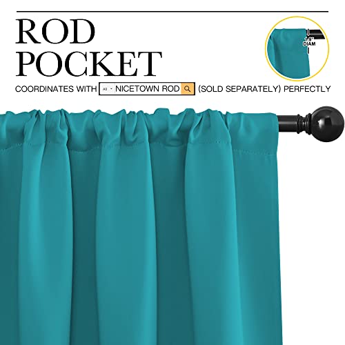 NICETOWN Blackout Curtains for RV Windows, Peacock Blue, 29"x40"