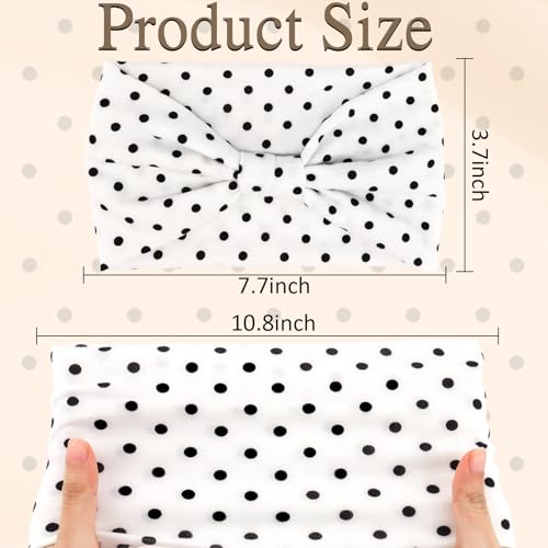 Vovii 6-Pack Polka Dot Knotted Headbands for Women Non-Slip Cotton Hair Bands