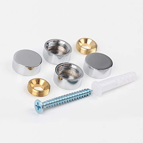 Decorative Mirror Screws 0.6 Inch Brass Cap Nails 4 Pack