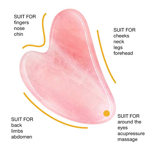 KIMANN Rose Quartz Gua Sha Face and Body Scraping Massage Tool