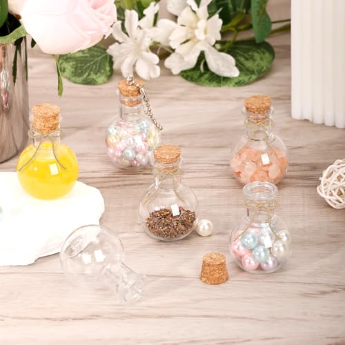 10 Pack Mini Plastic Bottles with Corks, 30ml DIY Craft Vials for Party Favors