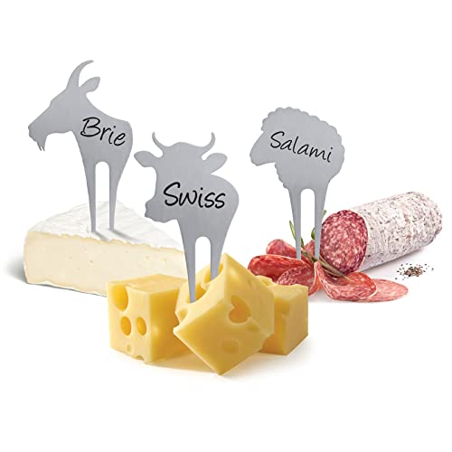 Swissmar Cheese Marker Picks - Decorative Stainless Steel Forks
