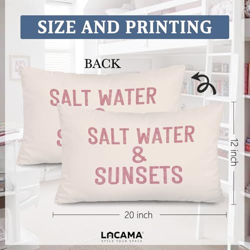 Lacama Pink Coastal Beach 12x20 Decorative Pillow Cover