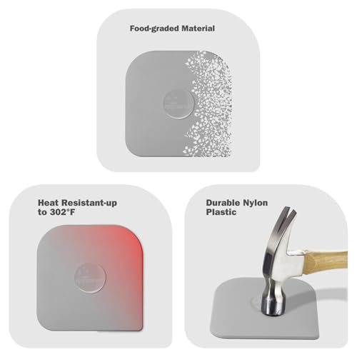 Matscover 5-Piece Plastic Pan Scraper Set - Durable ABS Kitchen Tool, Grey