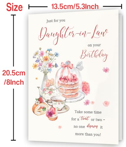Premium Daughter-in-Law Birthday Card | 8x5.3 Inch with Love Message