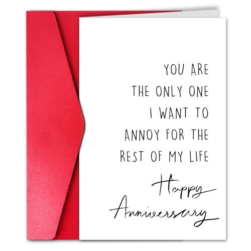 Funny Anniversary Card for Couple - Witty 'Annoy You Forever' Greeting